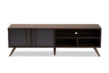 Load image into Gallery viewer, Baxton Studio Naoki Modern and Contemporary Two-Tone Grey and Walnut Finished Wood 2-Door TV Stand