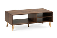 Load image into Gallery viewer, Baxton Studio Landen Mid-Century Modern Walnut Brown and Gold Finished Wood Coffee Table