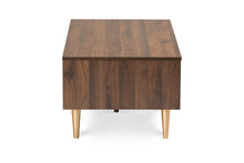 Load image into Gallery viewer, Baxton Studio Landen Mid-Century Modern Walnut Brown and Gold Finished Wood Coffee Table