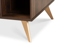 Load image into Gallery viewer, Baxton Studio Edel Mid-Century Modern Walnut Brown and Gold Finished Wood Coffee Table