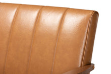 Load image into Gallery viewer, Baxton Studio Nikko Mid-century Modern Tan Faux Leather Upholstered and Walnut Brown finished Wood Loveseat