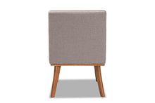 Load image into Gallery viewer, Baxton Studio Odessa Mid-Century Modern Grey Fabric Upholstered and Walnut Brown Finished Wood Dining Chair
