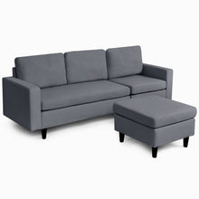 Load image into Gallery viewer, L-shaped Convertible Sectional Sofa with Soft Back Cushion-Dark Gray