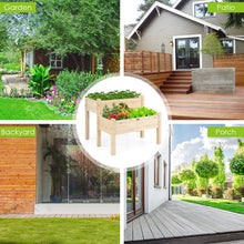 Load image into Gallery viewer, 2 Tier Wooden Elevated Planter Box with Legs and Drain Holes for Balcony and Yard
