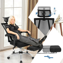 Load image into Gallery viewer, Ergonomic Recliner Mesh Office Chair with Adjustable Footrest-Black