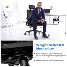 Load image into Gallery viewer, Adjustable Mesh Computer Chair with Sliding Seat and Lumbar Support-Black