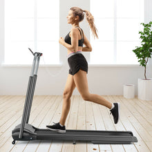 Load image into Gallery viewer, Compact Folding Treadmill with Touch Screen APP Control-Black