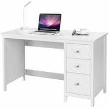 Load image into Gallery viewer, 3-Drawer Home Office Study Computer Desk with Spacious Desktop-White