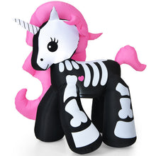 Load image into Gallery viewer, 5.5 Feet Halloween Inflatables Skeleton Unicorn with Built-in LED Lights