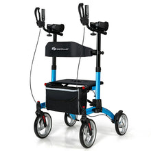 Load image into Gallery viewer, 2-in-1 Multipurpose Rollator Walker with Large Seat-Blue