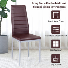 Load image into Gallery viewer, 4 pcs PVC Leather Dining Side Chairs Elegant Design -Coffee