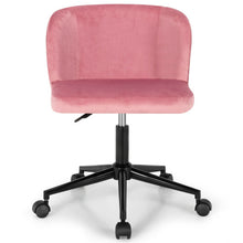 Load image into Gallery viewer, Armless Adjustable Swivel Velvet Home Office Leisure Vanity Chair-Pink