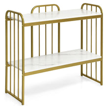 Load image into Gallery viewer, 2-Tier Modern Buffet Console Table with Storage Shelf-White