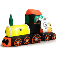 Load image into Gallery viewer, 8 Feet Halloween Inflatable Skeleton Ride on Train with LED Lights