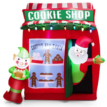 Load image into Gallery viewer, 6.3 Feet Inflatable Gingerbread Cookie Shop with Santa Clause