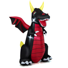 Load image into Gallery viewer, 8 Feet Halloween Inflatable Fire Dragon  Decoration with LED Lights