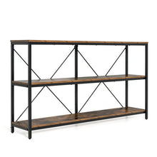 Load image into Gallery viewer, 3-tier Console Table with Storage Shelves-Rustic Brown