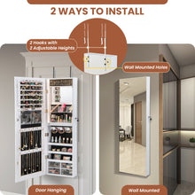 Load image into Gallery viewer, Wall Mounted Jewelry Cabinet with 3-Color Lights-White