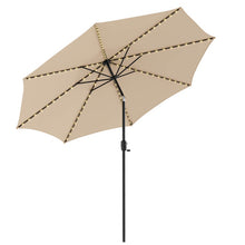Load image into Gallery viewer, 10 Feet Patio Umbrella with 112 Solar Lights and Crank Handle-Beige
