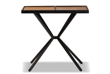 Load image into Gallery viewer, Baxton Studio Carlo Modern and Contemporary Walnut Finished Wood and Black Finished Metal Console Table