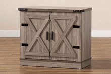 Load image into Gallery viewer, Baxton Studio Wayne Modern Contemporary Farmhouse Oak Brown Finished Wood 2-Door Shoe Storage Cabinet