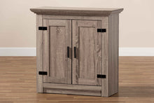 Load image into Gallery viewer, Baxton Studio Bruce Modern Contemporary Farmhouse Oak Brown Finished Wood 2-Door Shoe Storage Cabinet