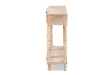 Load image into Gallery viewer, Baxton Studio Hallan Classic and Traditional French Provincial Rustic Whitewashed Oak Brown Finished Wood 3-Drawer Console Table