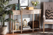 Load image into Gallery viewer, Baxton Studio Hallan Classic and Traditional French Provincial Rustic Whitewashed Oak Brown Finished Wood 3-Drawer Console Table
