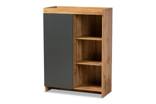 Load image into Gallery viewer, Baxton Studio Caspian Modern and Contemporary Two-Tone Grey and Oak Brown Finished Wood Shoe Cabinet