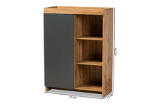Load image into Gallery viewer, Baxton Studio Caspian Modern and Contemporary Two-Tone Grey and Oak Brown Finished Wood Shoe Cabinet