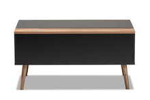 Load image into Gallery viewer, Baxton Studio Jensen Modern and Contemporary Two-Tone Black and Rustic Brown Finished Wood Lift Top Coffee Table with Storage Compartment