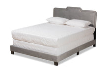 Load image into Gallery viewer, Baxton Studio Benjen Modern and Contemporary Glam Grey Velvet Fabric Upholstered Full Size Panel Bed
