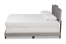 Load image into Gallery viewer, Baxton Studio Benjen Modern and Contemporary Glam Grey Velvet Fabric Upholstered Full Size Panel Bed