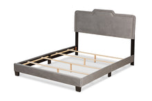 Load image into Gallery viewer, Baxton Studio Benjen Modern and Contemporary Glam Grey Velvet Fabric Upholstered Full Size Panel Bed