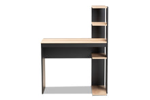 Load image into Gallery viewer, Baxton Studio Callahan Modern and Contemporary Two-Tone Dark Grey and Oak Finished Wood Desk with Shelves