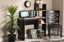 Load image into Gallery viewer, Baxton Studio Callahan Modern and Contemporary Two-Tone Dark Grey and Oak Finished Wood Desk with Shelves