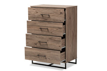 Load image into Gallery viewer, Baxton Studio Daxton Modern and Contemporary Rustic Oak Finished Wood 4-Drawer Storage Chest