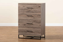 Load image into Gallery viewer, Baxton Studio Daxton Modern and Contemporary Rustic Oak Finished Wood 4-Drawer Storage Chest
