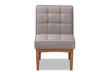Load image into Gallery viewer, Baxton Studio Sanford Mid-Century Modern Grey Fabric Upholstered and Walnut Brown Finished Wood Dining Chair