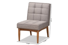 Load image into Gallery viewer, Baxton Studio Sanford Mid-Century Modern Grey Fabric Upholstered and Walnut Brown Finished Wood Dining Chair