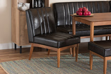 Load image into Gallery viewer, Baxton Studio Daymond Mid-Century Modern Dark Brown Faux Leather Upholstered and Walnut Brown Finished Wood Dining Chair