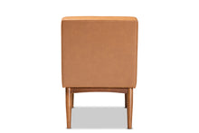 Load image into Gallery viewer, Baxton Studio Riordan Mid-Century Modern Tan Faux Leather Upholstered and Walnut Brown Finished Wood Dining Chair