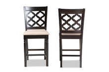 Load image into Gallery viewer, Baxton Studio Ramiro Modern and Contemporary Transitional Sand Fabric Upholstered and Dark Brown Finished Wood 2-Piece Counter Stool Set
