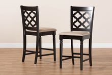 Load image into Gallery viewer, Baxton Studio Ramiro Modern and Contemporary Transitional Sand Fabric Upholstered and Dark Brown Finished Wood 2-Piece Counter Stool Set