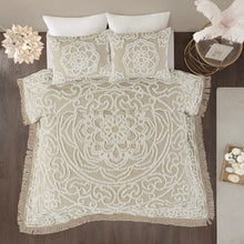 Load image into Gallery viewer, Laetitia Tufted Cotton Chenille Medallion Fringe Coverlet Set Full/Queen MP13-7118 By Olliix
