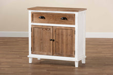 Load image into Gallery viewer, Baxton Studio Glynn Rustic Farmhouse Weathered Two-Tone White and Oak Brown Finished Wood 2-Door Storage Cabinet