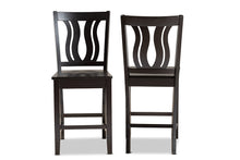Load image into Gallery viewer, Baxton Studio Fenton Modern and Contemporary Transitional Dark Brown Finished Wood 2-Piece Counter Stool Set