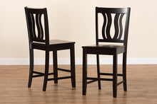 Load image into Gallery viewer, Baxton Studio Fenton Modern and Contemporary Transitional Dark Brown Finished Wood 2-Piece Counter Stool Set