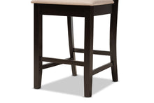 Load image into Gallery viewer, Baxton Studio Fenton Modern and Contemporary Transitional Sand Fabric Upholstered and Dark Brown Finished Wood 2-Piece Counter Stool Set