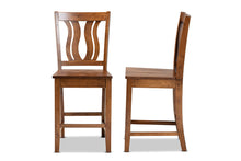 Load image into Gallery viewer, Baxton Studio Fenton Modern and Contemporary Transitional Walnut Brown Finished Wood 2-Piece Counter Stool Set